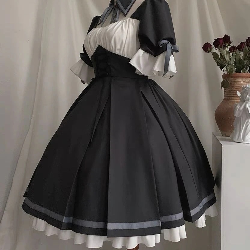ロリータ コスプレ 2023新作 夏 ロリータ ワンピース 可愛い lolita 洋服 ワンピースサンタコスプレ