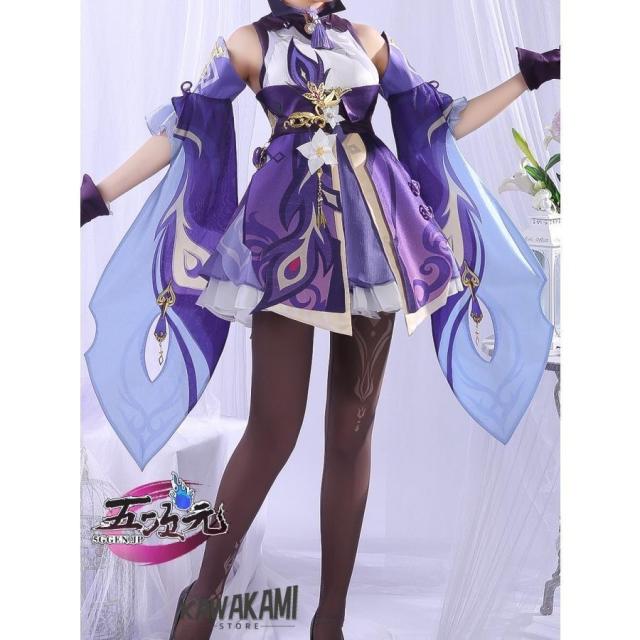三分妄想　原神　コスプレ　刻晴　コクセイ　衣装　靴　ウィッグ　武器　追加可