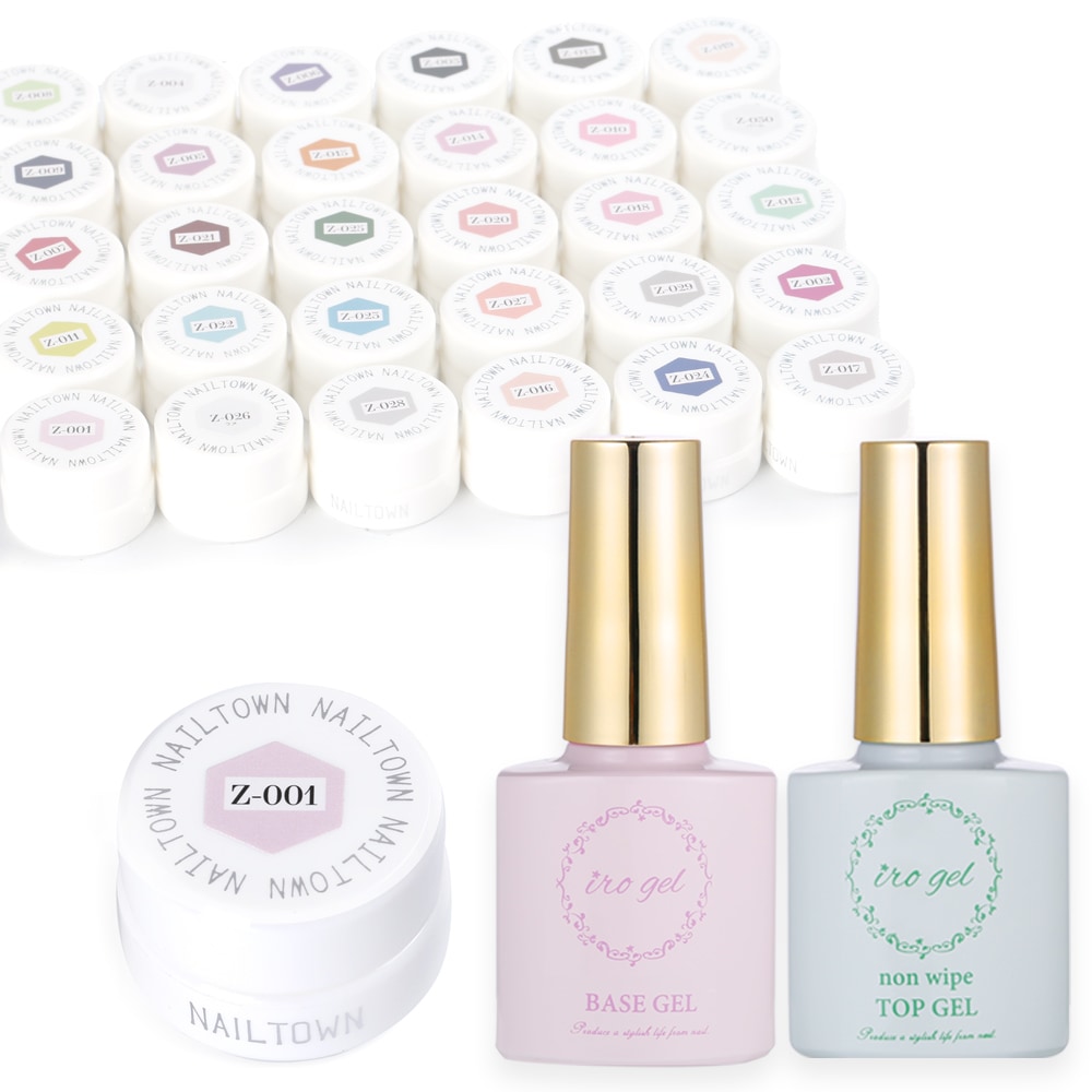 ジェル30色セット＋ベースジェル＋lノンワイプトップジェルセット nailgel