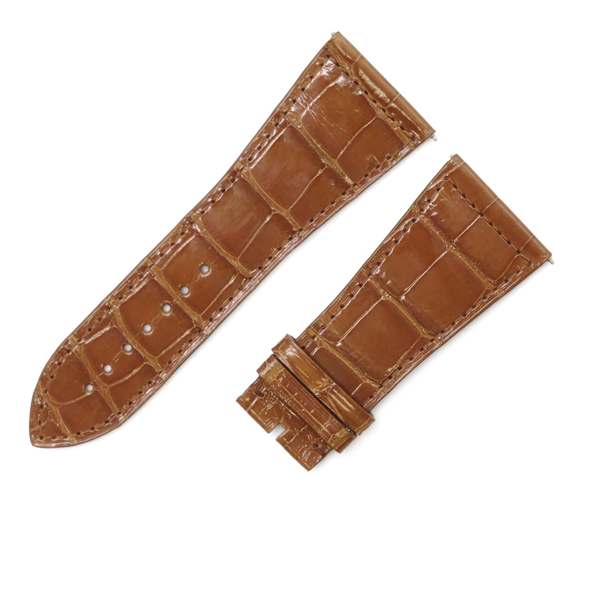 マスタースクエア 6000 KING用 クロコバンド メンズ 未使用 純正 シャイニー 艶 30mm ブラウン 茶 3年保証