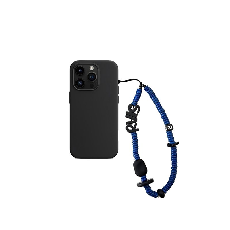 nature beads phone strap blue
