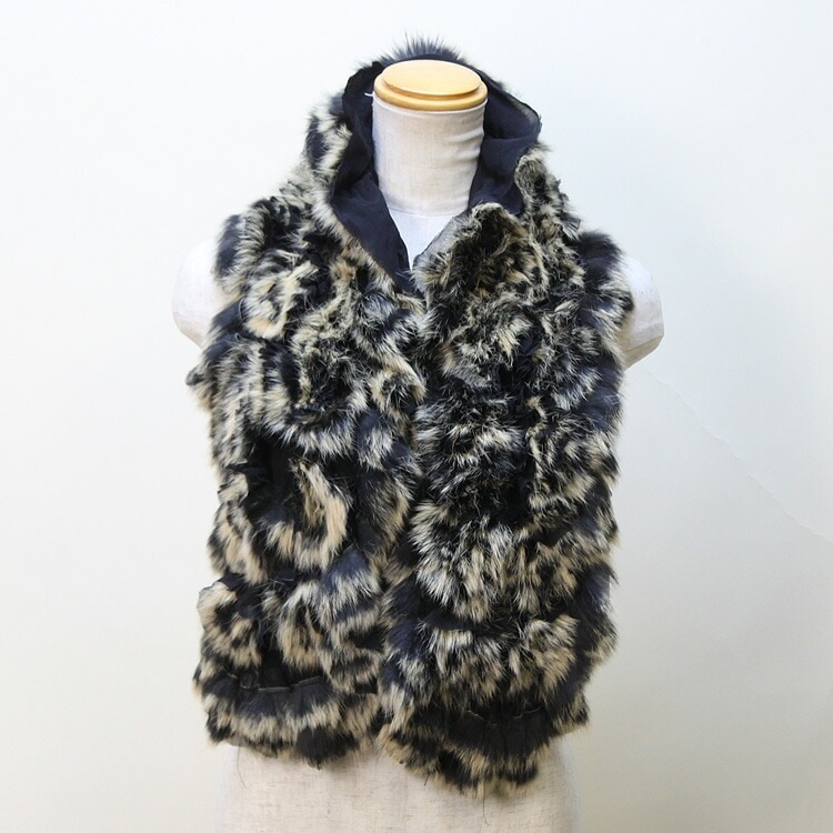 ラビット シフォン コサージュ ファー マフラー ブラックスノートップ 送料無料 レディース ギフト プレゼント