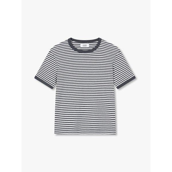 ストライプリンガー半袖Tシャツ_グレー 9176222984