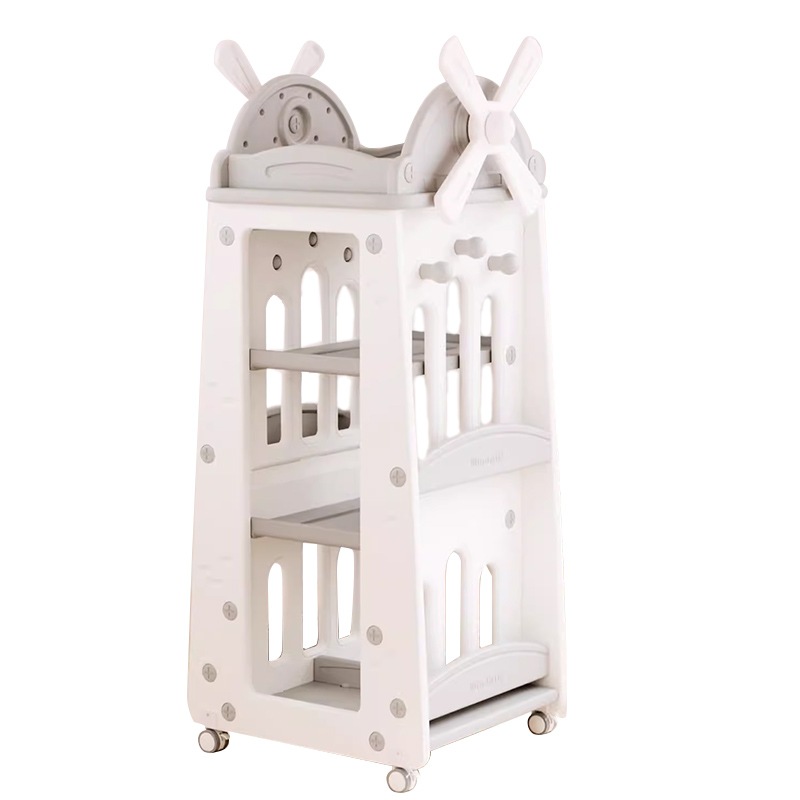 【国内出荷-送.料.無.料】風車型おもちゃ収納キッズ収納ラック3段キャスター付き360回転可能子供クリスマスプレゼント大容量～93収納