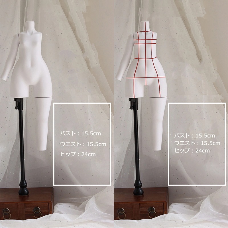 BJD 1/4太いサイズ ドール服シザリングスタンド kumakoサイズドール対応 縫製 ディスプレイ トルソー 球体関節人形服縫製用ソフトマネキン
