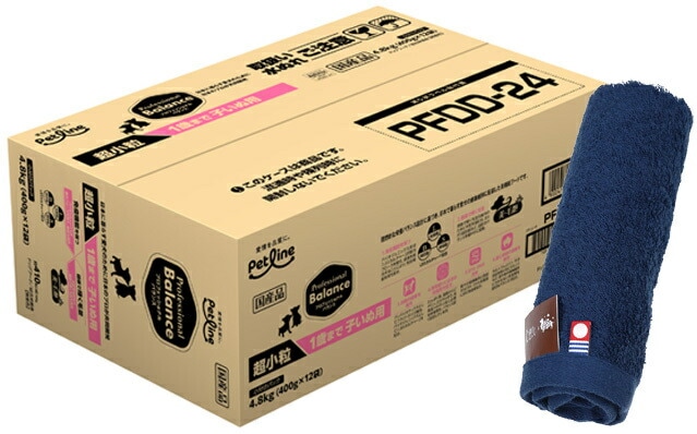 プロフェッショナル バランス 超小粒 １歳まで 子いぬ用 4.8kg【犬想いオリジナル 今治ハンドタオルセット】【タオルカラー ネイビー】【正規品】 5,380円