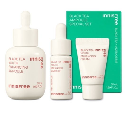 New ブラックティー ユース エンハンシング アンプル 50ml 1本 (ギフト: アンプル12ml 1本+クリーム 10ml 1本, 韓国コーヒースティック 2個)