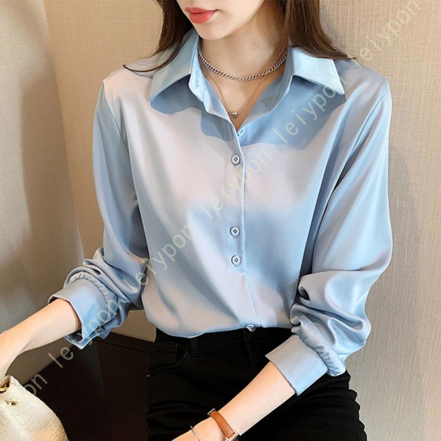 ブラウス シャツ レディース 春 オフィス 長袖 シフォン ゆったり コットンブラウス シフォンシャツ カジュアル トップス 着痩せ おしゃれ ブラウス 通勤 OL