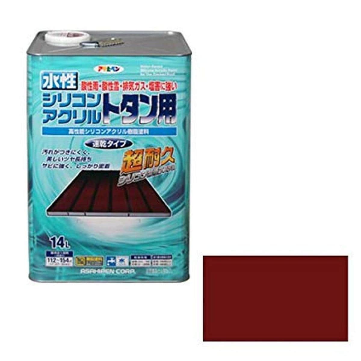 アサヒペン 水性シリコンアクリルトタン用 赤さび 14L