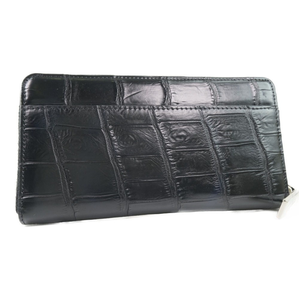 マットレザー 長財布 クロコダイル 黒 メンズ 未使用 Sランク