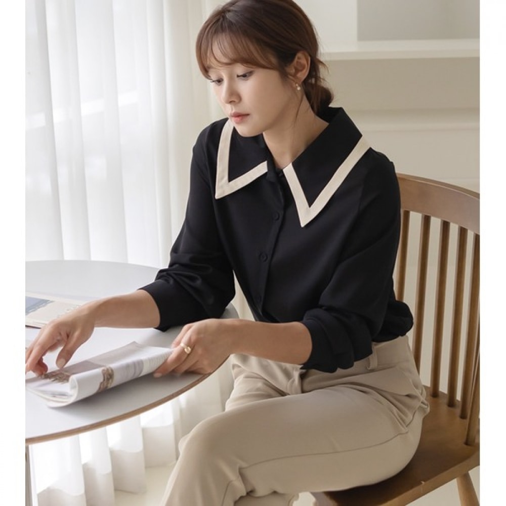 (Elysia) ティオカララインカラーブラウス