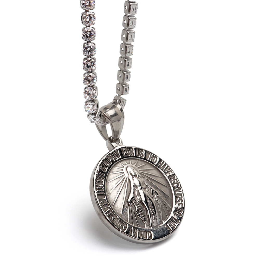 ステンレス マリアネックレス テニス [n903]