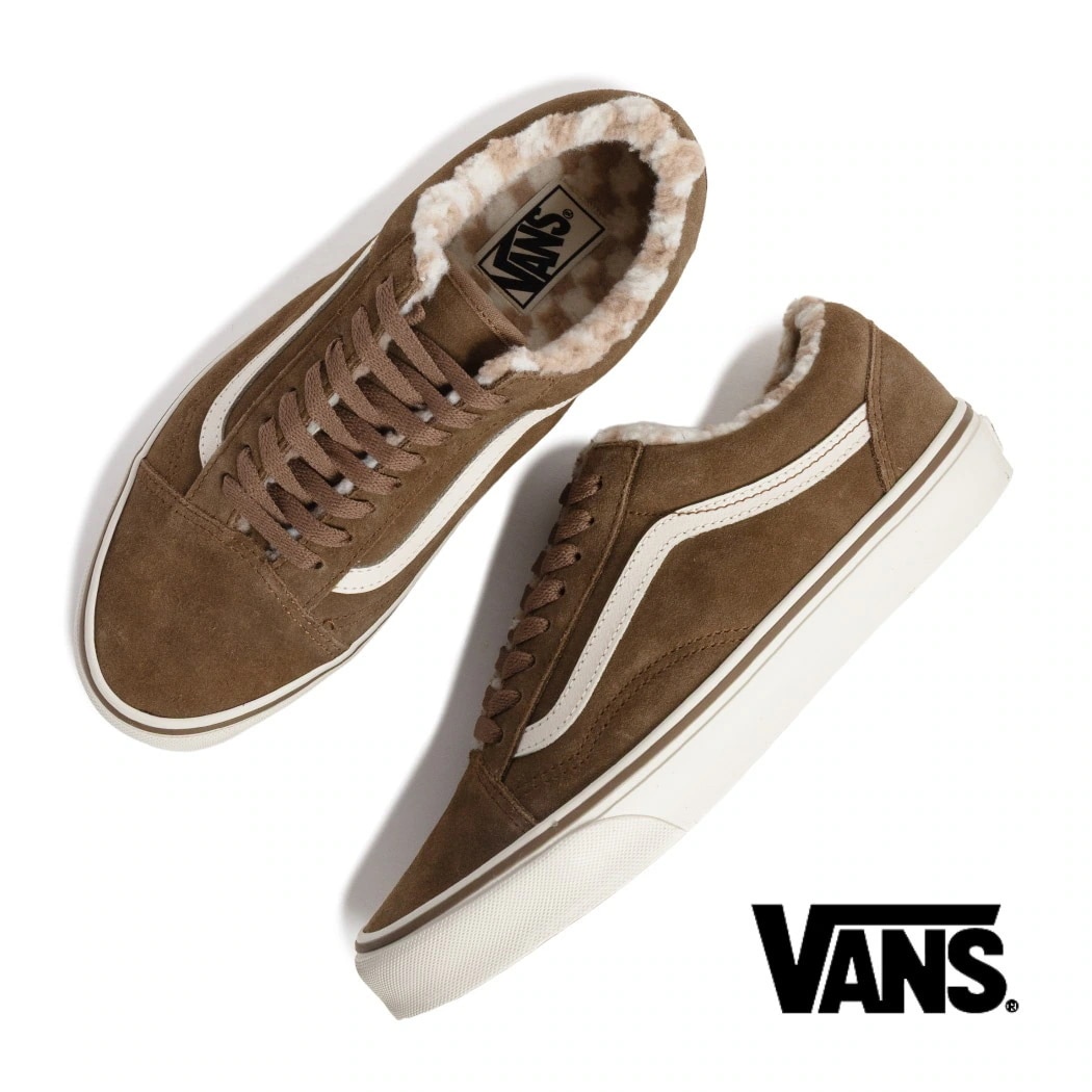 VANS ヴァンズ バンズ OLD SKOOL COZY オールドスクール ボア 防寒 スニーカー HUG SEPIA ( ブラウン ベージュ 冬用 暖かい メンズ スエード VN000D9Y0E0