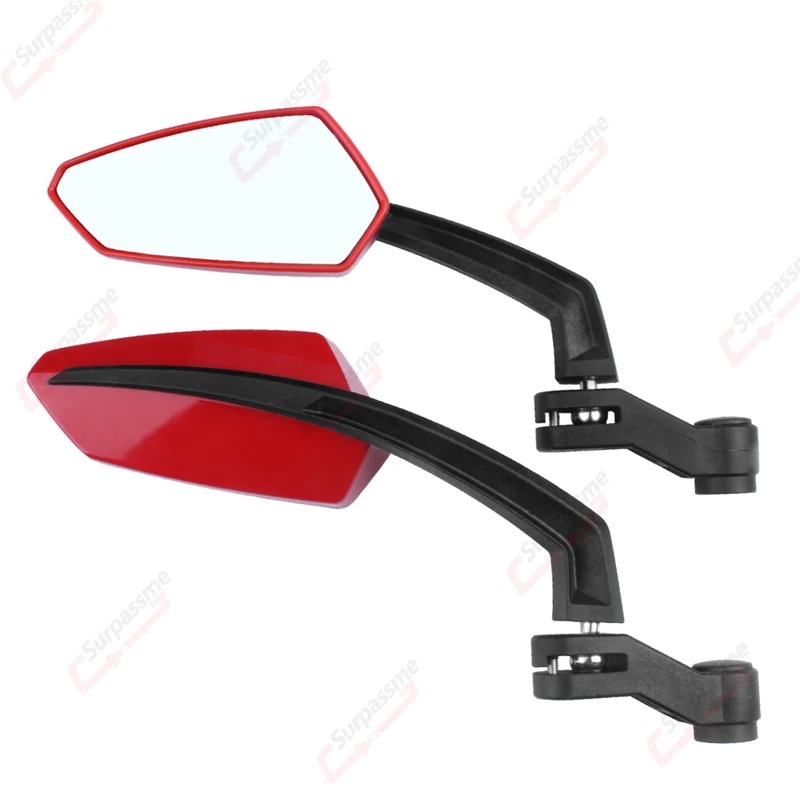 モーターサイクルバックミラー 360 調整可能なモーターサイクルバックミラー 8mm 10mm Red