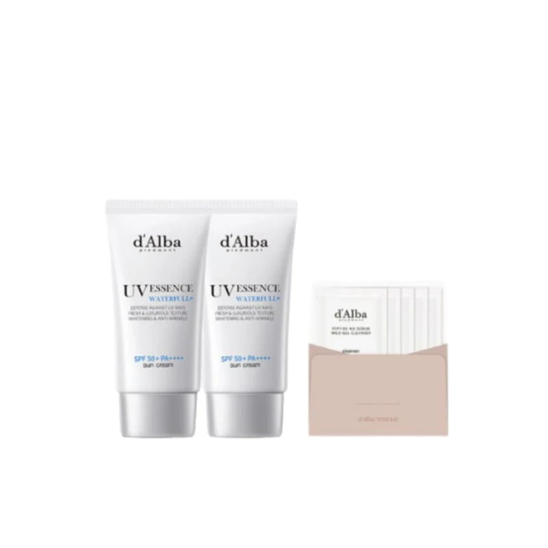 ウォータープル エッセンス 日焼け止め SPF50 + PA +++ 50ml 2個 + 弱酸性ジェル クレンザー 15ml