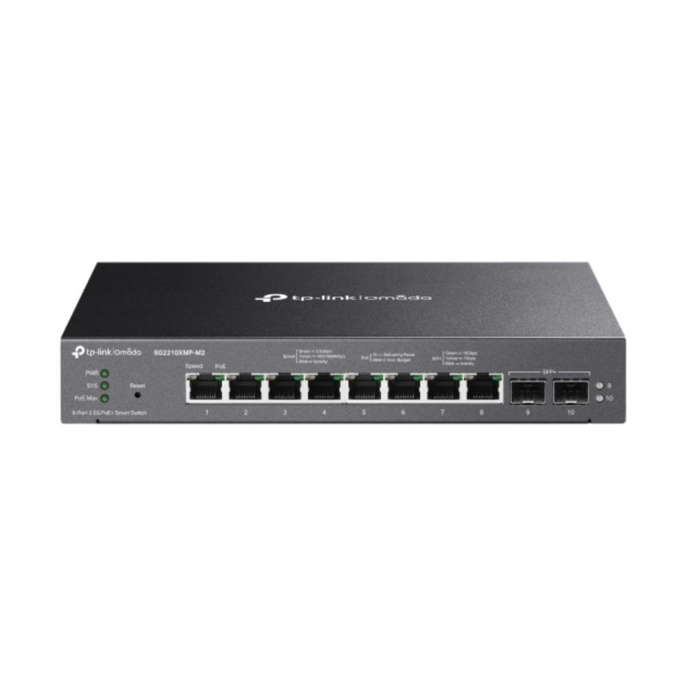 TP-Link [SG2210XMP-M2(UN)] Omada 2.5GBASE-Tポートx8&10GE SFP+ポートx2 スマートスイッチ(PoE+ポートx8搭載)