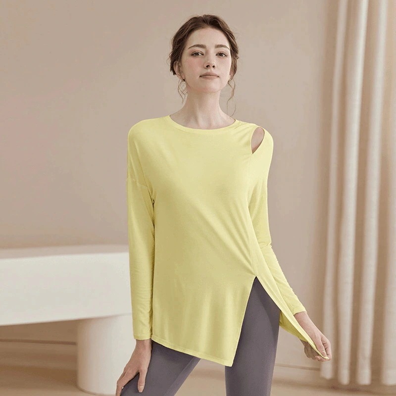 ヨガウェア新作ヨガ長袖トップストレーニングフィットネスウェアスーツ 4,777円