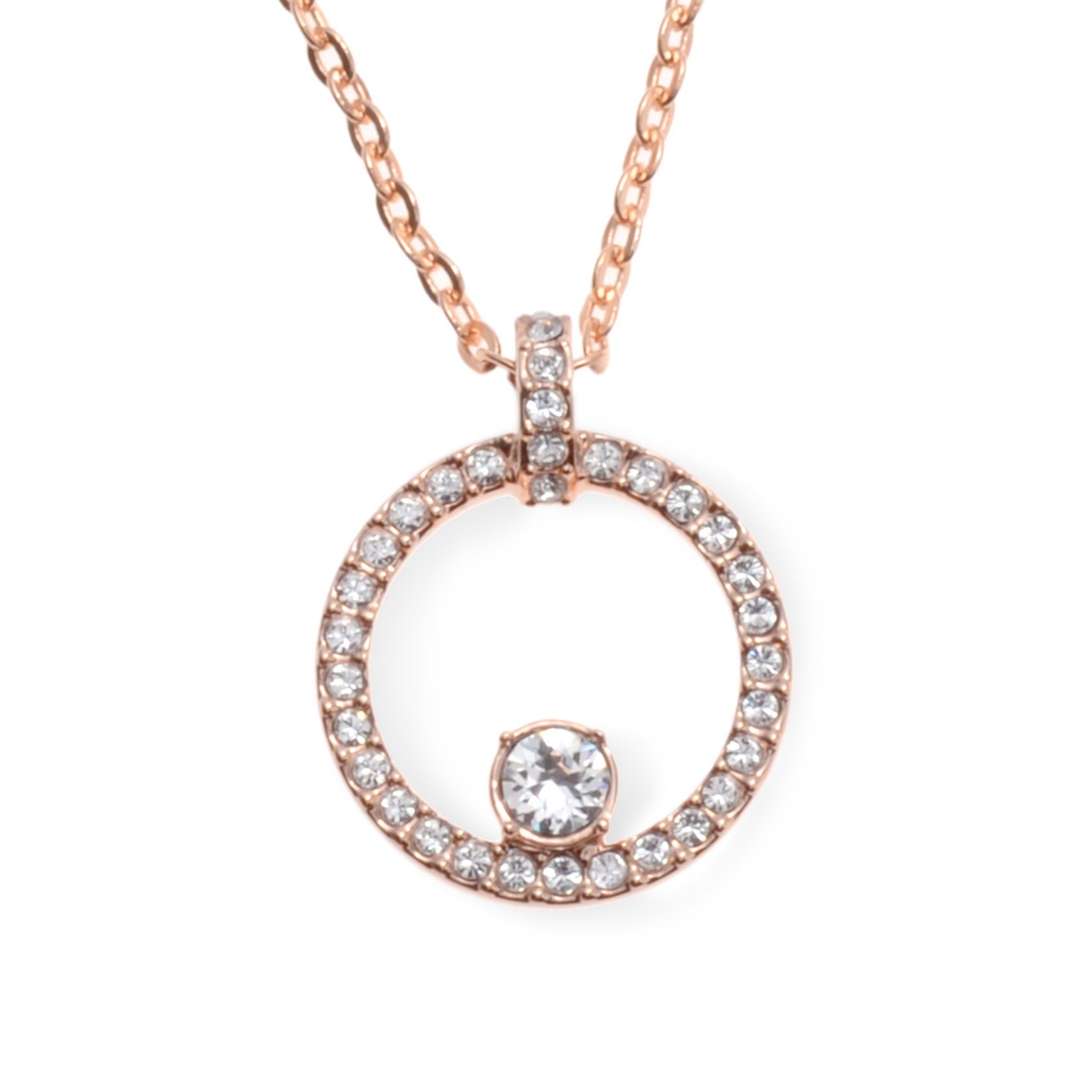 [スワロフスキー] SWAROVSKI ネックレス クリア クリスタル パヴェ サークル Creativity Circle ペンダント ローズゴールド・コーティング 5202446 [並行輸入品]