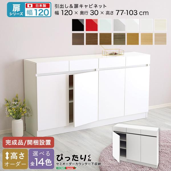 【扉シリーズ】セミオーダーカウンター下収納ぴったりくん キャビネット 幅120cm×奥行30cm