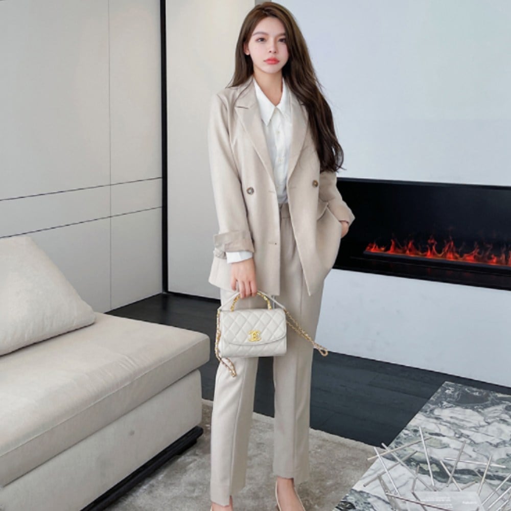 タニスモデイン下着ルック女性スーツスラックスツーピースセットセットアップ