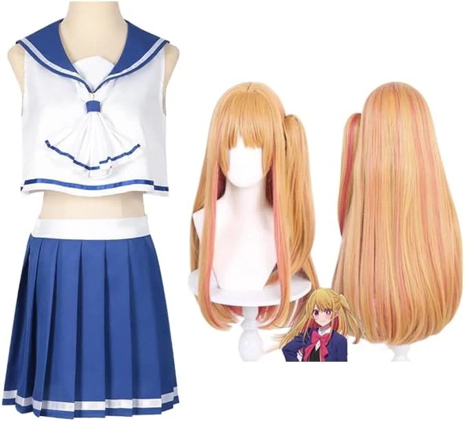 コスプレ衣装 星野 瑠美衣(ほしの るびい，Hoshino Rubii)星野 ルビー セーラー服コスプレ衣装 ウィッグ付き コスプレ クリスマス ハロウィン 演出服 学園祭仮装