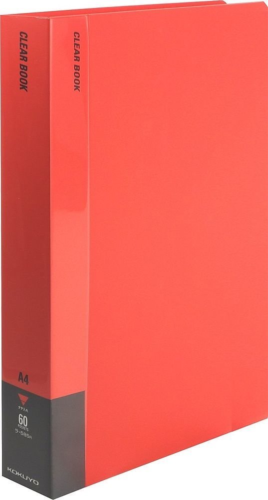 コクヨ（まとめ買い）クリヤーブック 固定式 A4 縦 60ポケット 赤 ラ-585R [x3]