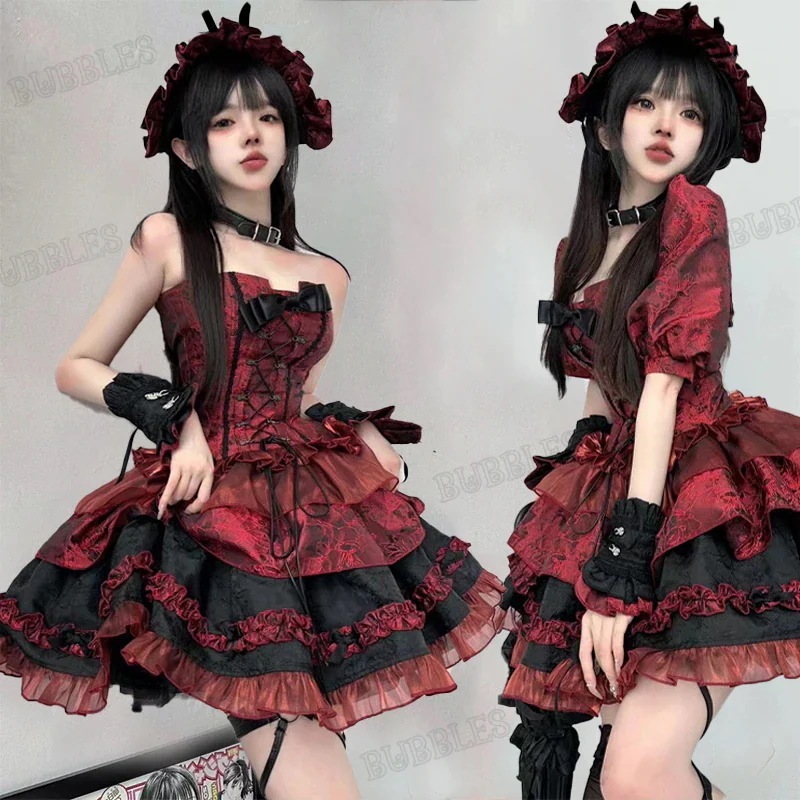 新品上新【クイック出荷】高級着やせロリータエレガント半袖コートコスプレ胸元ポンポンスカート森ガール雰囲気ハロウィンキャラクター衣装吸血鬼魔女衣装地獄鬼コスプレ衣装女悪魔大人今月は全店30％オフです
