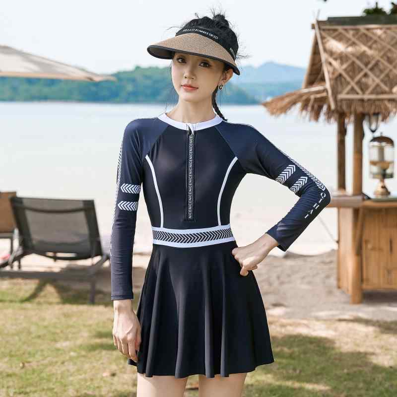 水着 ワンピース ウェア 長袖 スリム スイミング 体型カバー アウトドア 魅惑的 女性 プール 海 リゾート ビーチ 夏 レディース