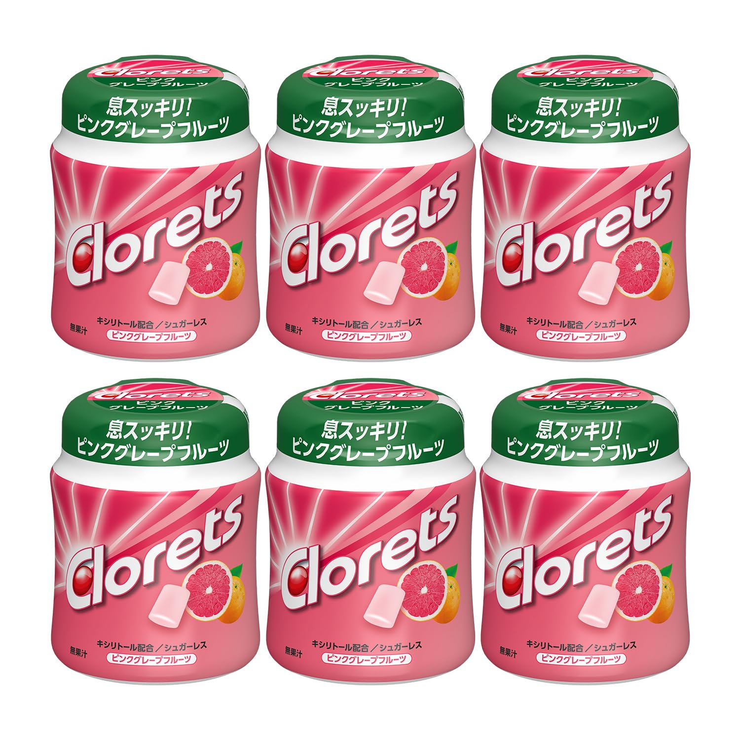 モンデリーズ クロレッツXP ピンクグレープフルーツボトル 130g×6個