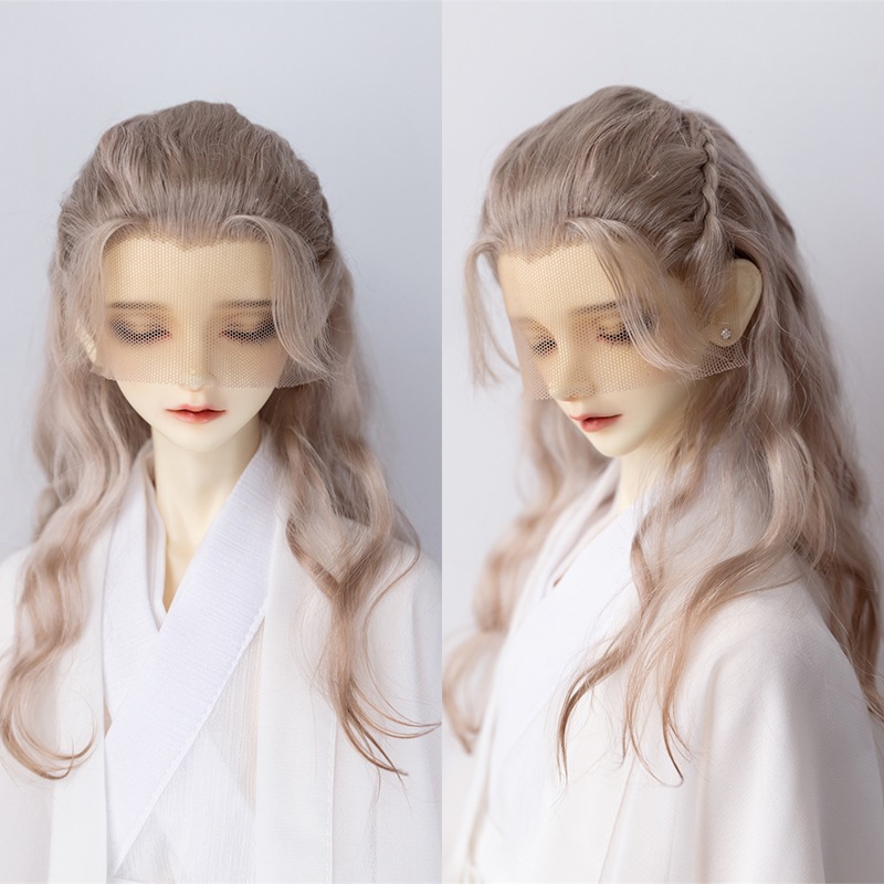 BJDドールウィッグ 手入れ セミロング 編み モヘア SDサイズ人形用 頭囲22‐24cm