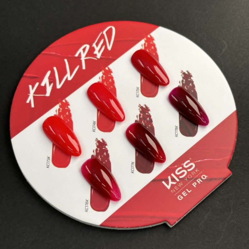 KISS NEW YORK / KILL RED Nail 6 set / Color gel / Syrup gel