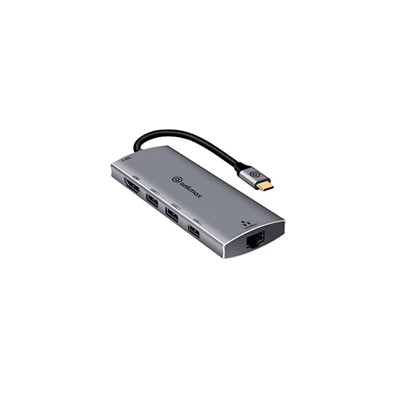 USB CハブType CハブAnkmax P631HG USBハブ [1Gbps LAN/4K HDMI/PD充電Type-C/USB3.1*3]Type C ハブ有線LAN アダ, プター高速デー