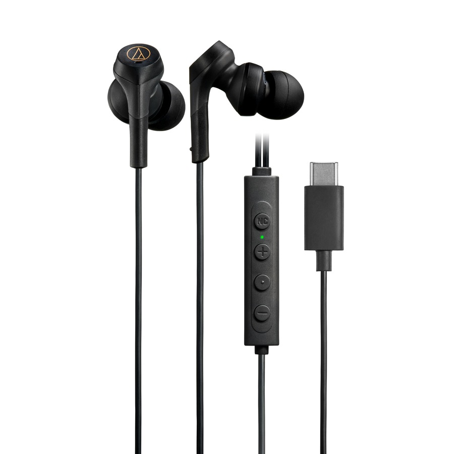 オーディオテクニカ ATH-CKS330NC-BK ノイズキャンセリング機能対応マイク＆コントローラー搭載　USB Type-C端子専用　密閉型カナルイヤホン(ブラック) ATHCKS330NCBK