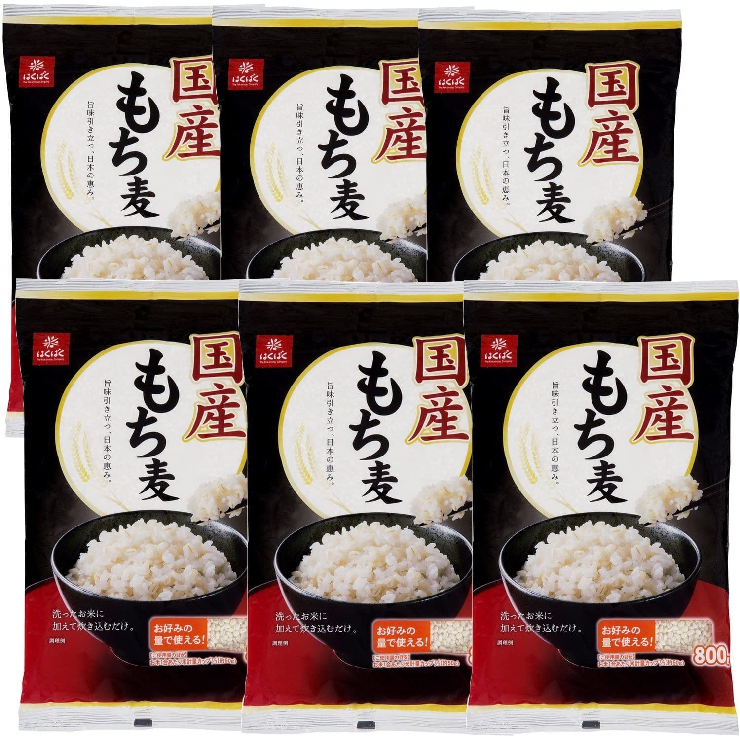はくばく 国産もち麦 800g×6袋 6,074円