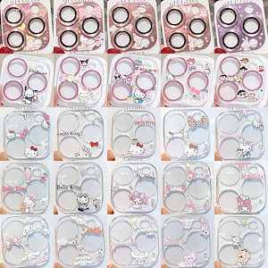1枚入り373iPhone17 16 16Proカメラレンズ 保護フィルム iphone15PR 14pro1311 漫画カメラレンズカバー 9H 強化ガラス 透明 キティ164