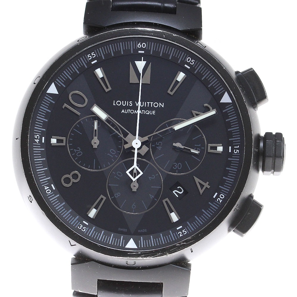ルイ・ヴィトン LOUIS VUITTON Q1A62 タンブール クロノグラフ 自動巻き メンズ _848025【中古】