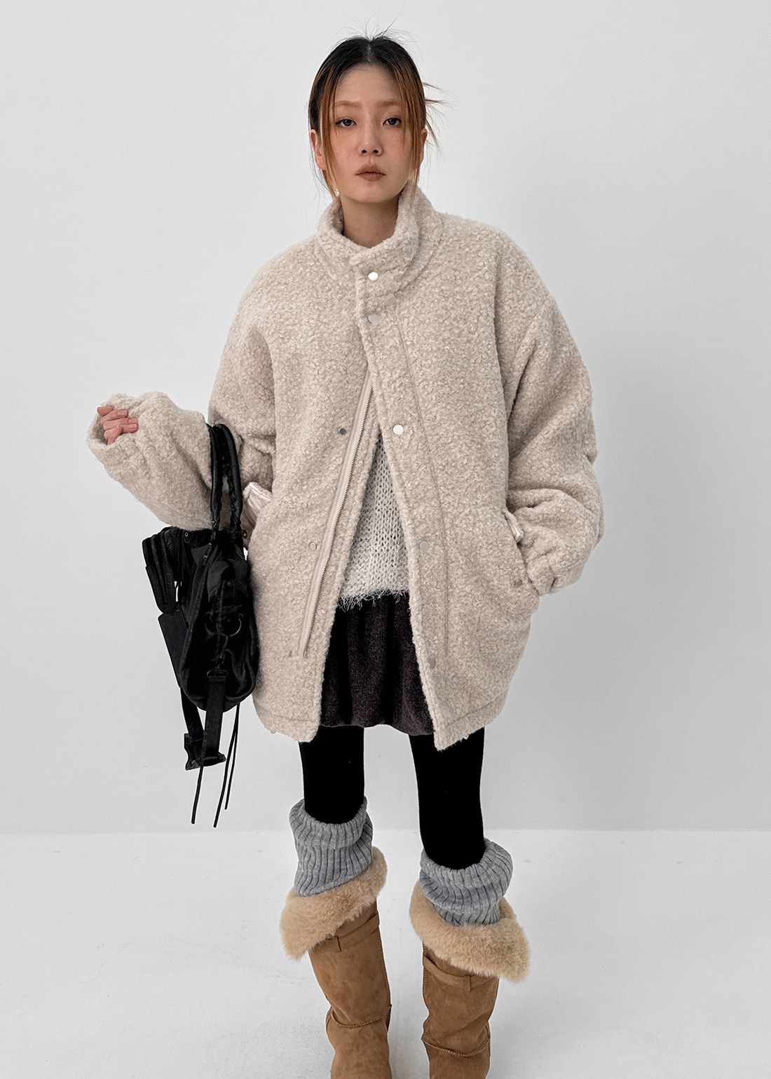 ロムトニット オーバーフィット バックル キルティング ジャンパー 2オンス