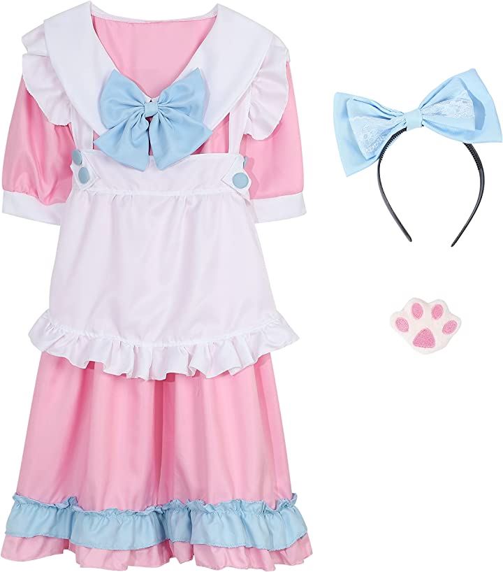メイド服 コスチューム セット(C/半袖マルチ, 4XL)