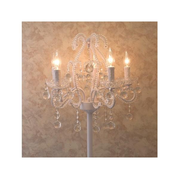 フロアランプ 5灯 置き型 照明 電気 インテリア ゴージャス ホワイト 白 姫系 フロアーランプ フロアーライト ヨーロピアン クラシック