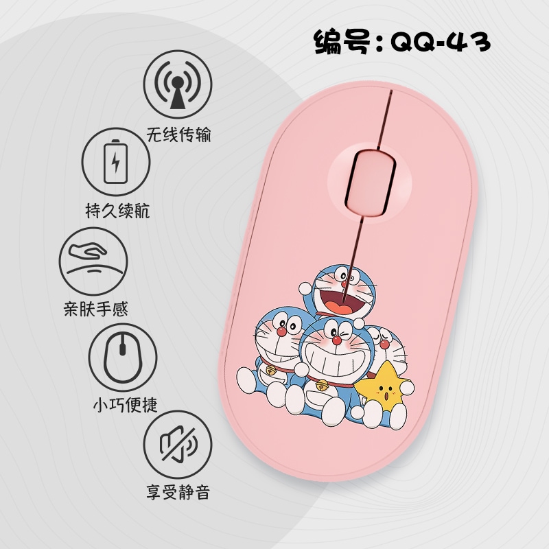 新品 未使用　ドラえもん　マウス Qoo10] ドラえもん ワイヤレスマウス ブルー サ : PC周辺機器