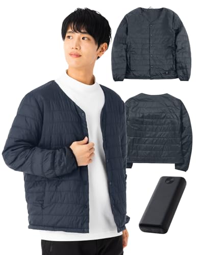 サイズ：M 電熱ベスト ヒーターベスト PSE承認 高性能ICバッテリー付き ポケッタブル 加熱ベス