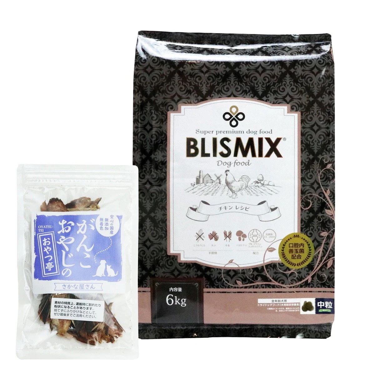 チキンレシピ中粒 6kg【お試し国産お魚おやつ約20g付き】