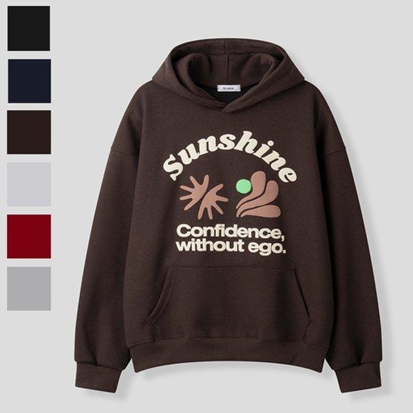メンズサンシャインコットン長袖フード付きTシャツ RM-TSA-Q072-栗色