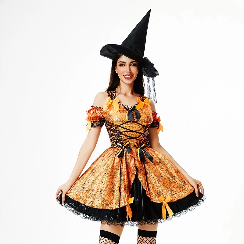 ハロウィンコスチューム魔女コスチューム仮装コスパフォーマンスコスチュームカボチャ魔女面白いドレスヨーロッパとアメリカのドレス