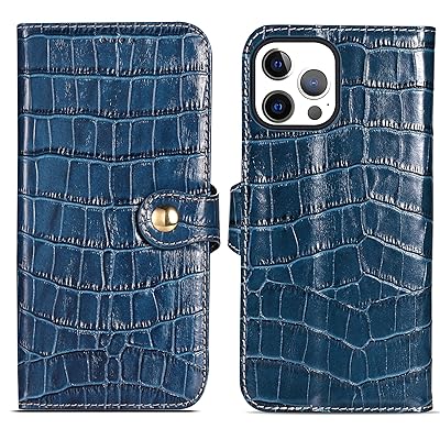 Mcxiancrl iPhone 12 Pro Max 用 ケース 手帳型 レザー クロコダイル 本革 スマホケース アイフォン ケース 鰐柄 牛皮 耐衝撃 スタンド機能 ストラップホール