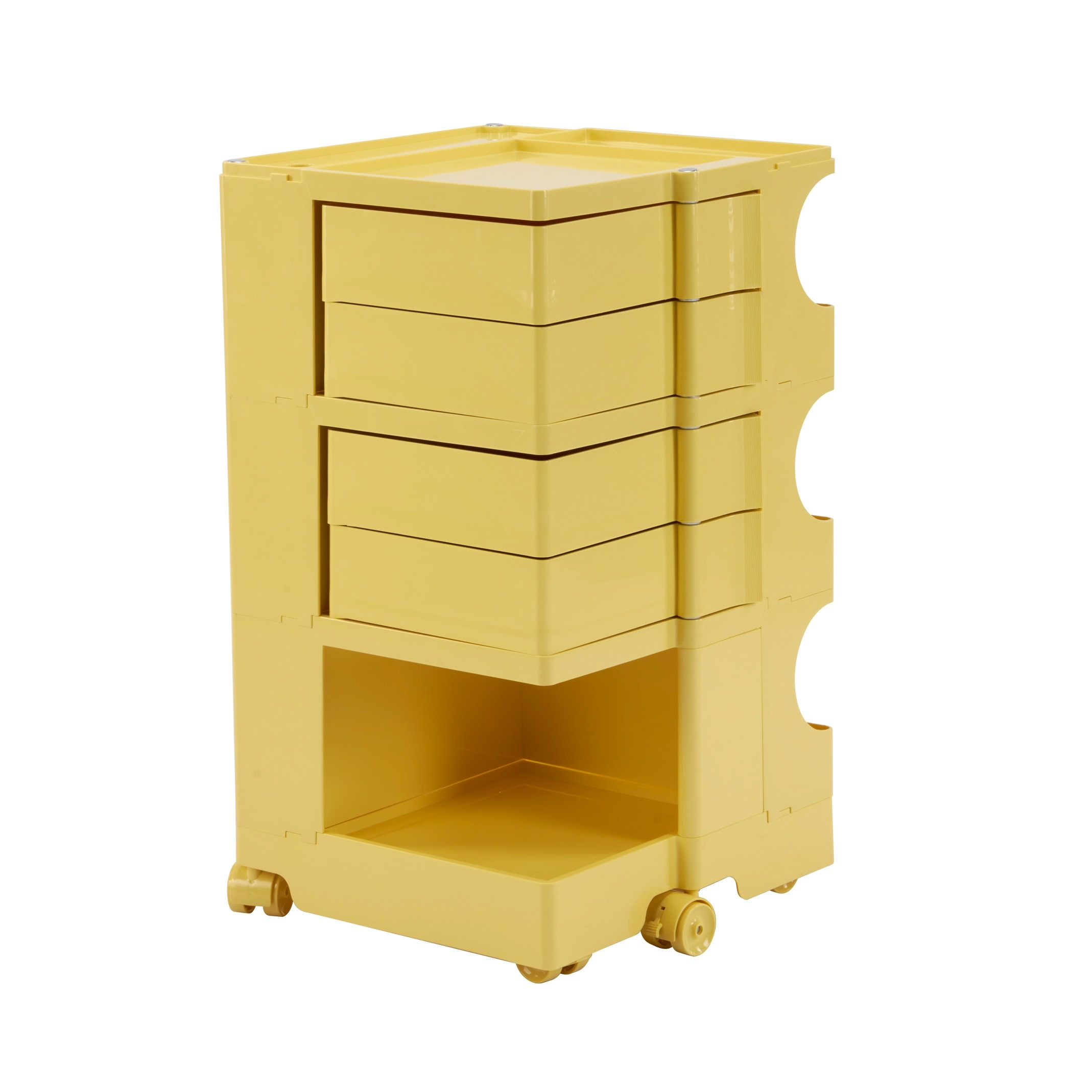 【国内出荷】【バターイエロー・3段】収納ワゴン ボビーワゴン キャスター付き ブレーキ付き おしゃれ 3段トレイ キッチンワゴン 回転式 収納 ベビーワゴン キッチン収納 ラック サイドワゴン キッチ 12,424円