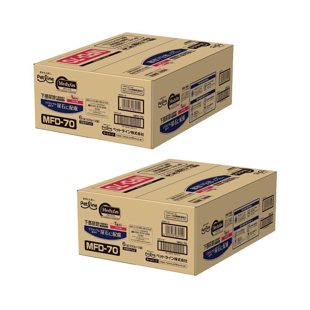 キャットフード　メディファス　１歳から　チキン味　６ｋｇ（５００ｇX１２袋）X２個　お一人様１点限り　ＣＲＣ35―07―50―02―72