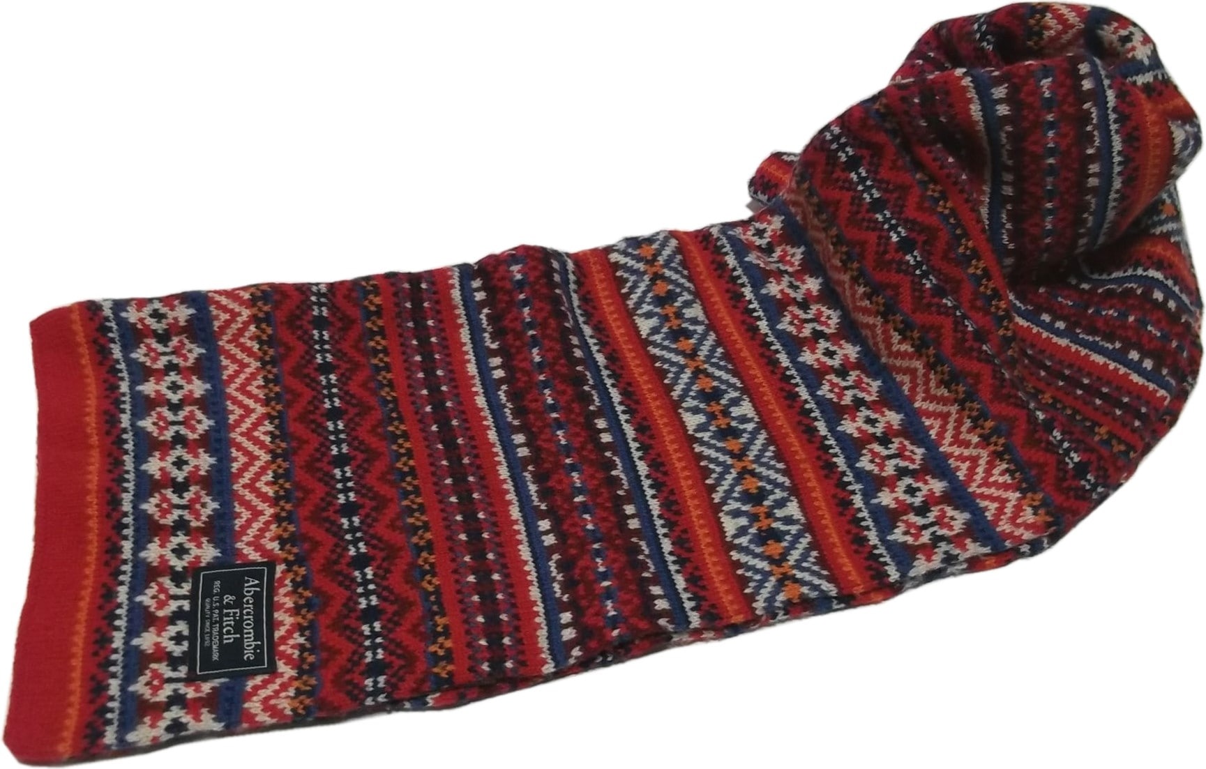 アバクロンビー＆フィッチ ジャカード マフラー レッド Abercrombie＆Fitch AF4-064