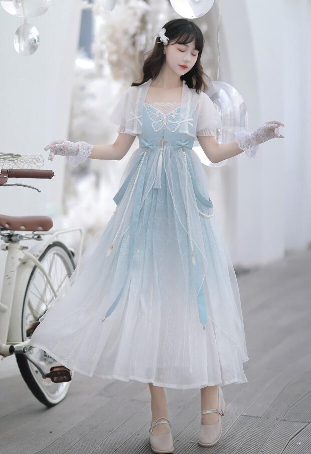 【新作登場 最安値!】64ロリータ チャイナドレス古漢服ワンピース　 ゴスロリ コスプレ メイド服 コスチューム 文化祭 学園祭 衣装 仮装 ハロウィン おすすめ 可愛い ドレス　日常　写真