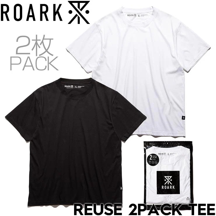 2枚セット パックTEE 半袖Tシャツ ROARK ロアーク REUSE 2PACK TEE RTJPK1000-BSC 日本代理店正規品